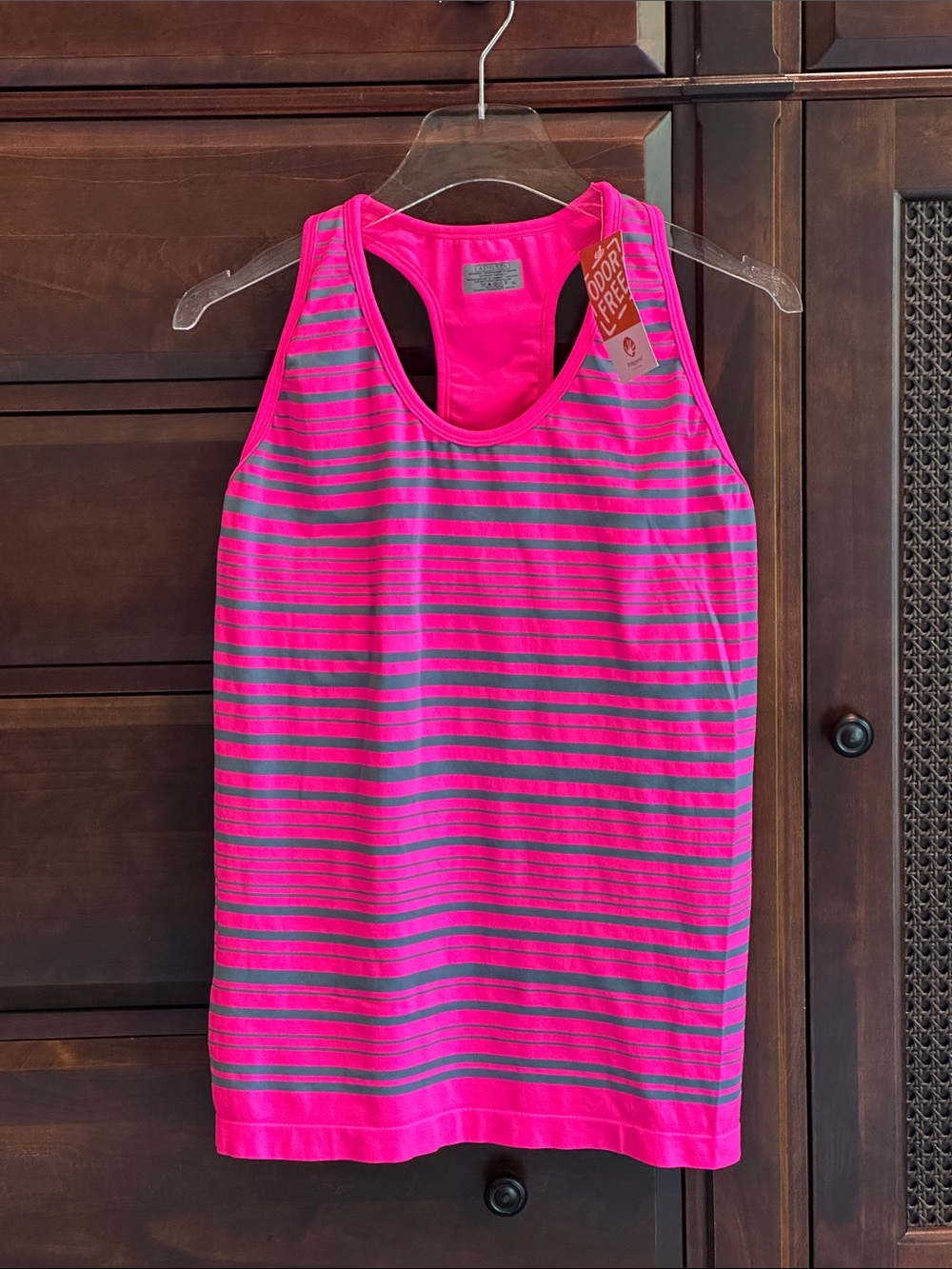 ATHLETA Racerback Tank Top Pink & Gray SIZE XL NEW WITH TAGS